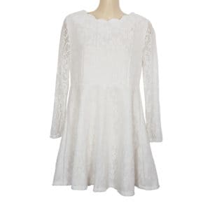 Petite White Lace Skater Dress Korean Fashion S 8 084017