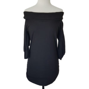 2 Way Casual Black Off Shoulder Cowl Neck Top or Petite Dress S 8